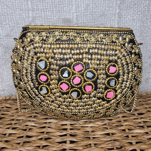 RAMLA | Beverly Hills | Handcrafted Metal Bag w/Mosaic Stones - Picture 4 of 11